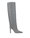 JIMMY CHOO JIMMY CHOO WOMAN KNEE BOOTS SILVER SIZE 5.5 SOFT LEATHER,11822560SM 13