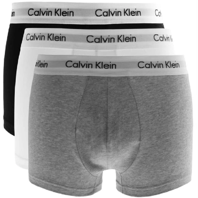 Calvin Klein Underwear 3 Pack Boxer Trunks White In Grey