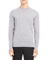 Theory Mens Cool Heather Grey Regal Crewneck Wool Jumper In Cool Grey Heather