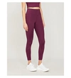 GIRLFRIEND COLLECTIVE GIRLFRIEND COLLECTIVE WOMENS PLUM COMPRESSIVE 7/8 HIGH-RISE STRETCH-JERSEY LEGGINGS,32478738