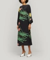 Bernadette Lily Floral-print Silk-crepe Dress In Black