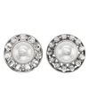 GUCCI Silver-Tone Double G Faux Pearl and Crystal Asymmetric Clip-On Earrings,5059419006160
