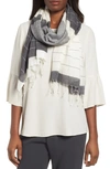 EILEEN FISHER COLORBLOCK ORGANIC COTTON SCARF,F9BLJ-A0353M