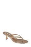 Manolo Blahnik Manolo Blanik Paterno Thong Sandal In Skin Metallic Leather