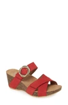 Dansko Susie Platform Sandal In Red Nubuck Leather