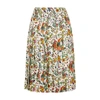 Tory Burch Contrast Binding Pleated Pencil Skirt In Multicoloured