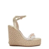 Sophia Webster Dina Leather And Crystal-embellished Pvc Espadrille Wedge Sandals In Gold