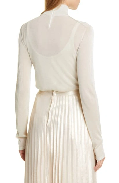 Max Mara Pietra Metallic Mock Neck Jumper In Beige