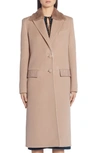 FENDI FF LOGO DOUBLE FACE CASHMERE COAT WITH REMOVABLE GENUINE MINK FUR COLLAR,FF8716-W18