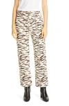 Rejina Pyo Sofia Tiger Stripe Ankle Straight Leg Jeans In White