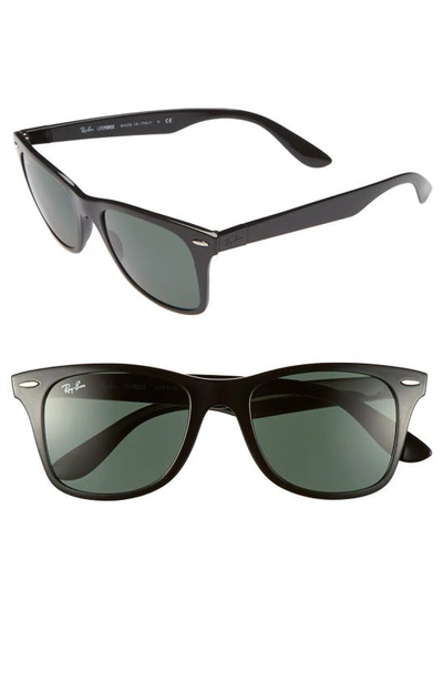 Ray Ban Ray-ban Sunglasses, Rb4105 Folding Wayfarer In Black/green Polar