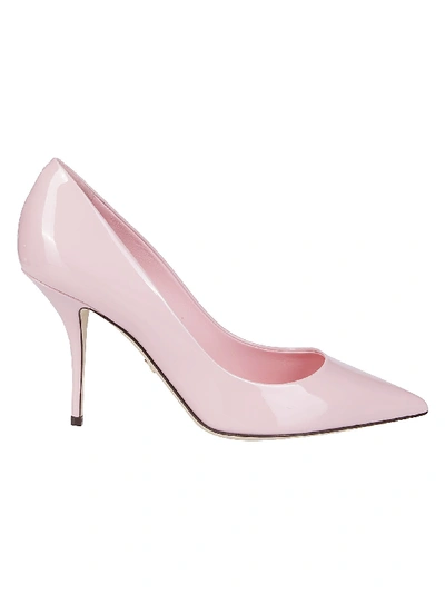 Dolce & Gabbana Light Pink Leather Pumps In Rosa