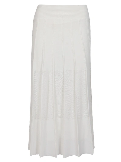 Agnona White Cotton Blend Skirt