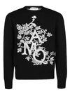 ALEXANDER MCQUEEN BLACK COTTON BLEND JUMPER,11199957