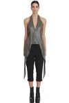 RICK OWENS WISHBONE ALTER TOPWEAR IN TAUPE VISCOSE,11199895