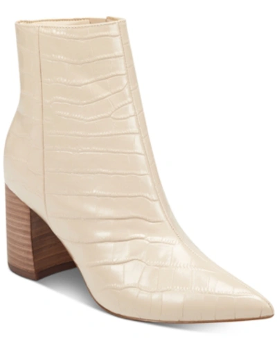 Marc Fisher Retire Booties Women's Shoes In Ivory Croco