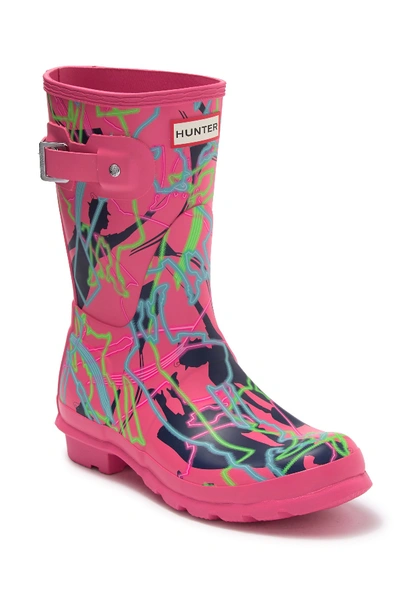 Hunter Original Short Waterproof Rain Boot In Arpkbghtcaprt