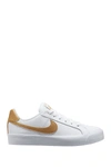 Nike White & Yellow Leather Court Blanc Sneakers In 109 White/m Gold