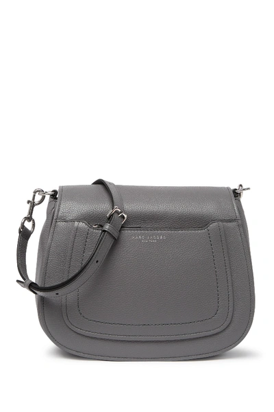 Marc Jacobs Empire City Messenger Leather Crossbody Bag In Shadey Grey