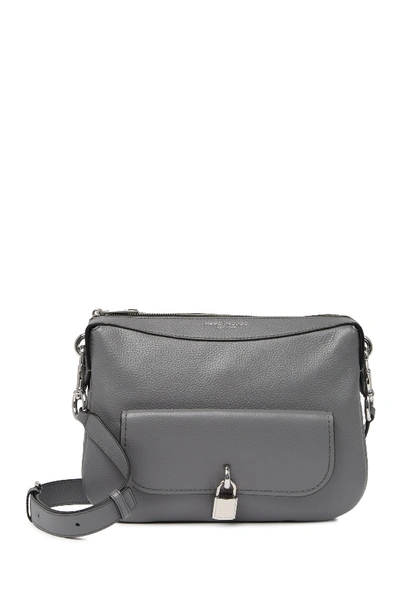 Marc Jacobs Lock That Leather Messenger Bag In Shadey Grey