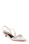 Badgley Mischka Crystal Embellished Quarter Strap Pump In Ivory