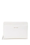 Matt & Nat Webber Vegan Leather Small Zip Wallet + Card Case In White