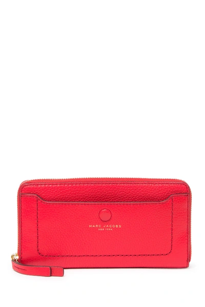 Marc Jacobs Standard Continental Leather Wallet In Rosey Red