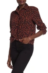Beachlunchlounge Alana Printed Button Front Shirt In Rumba Red