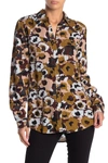 Beachlunchlounge Alana Printed Button Front Shirt In Camo Floral