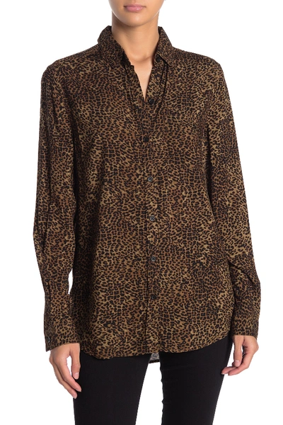 Beachlunchlounge Alana Printed Button Front Shirt In Kruger