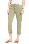 Ag Caden Crop Twill Trousers In Sulfur Dry Cypr