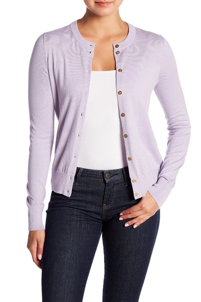 J Crew Front Button Knit Cardigan In Fragrant Lavender