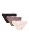 Calvin Klein Bikini Cut Panties - Pack Of 3 In Npd Blk/nt/fdr