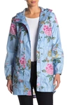 Joules Right As Rain Packable Print Hooded Raincoat In Lblchin