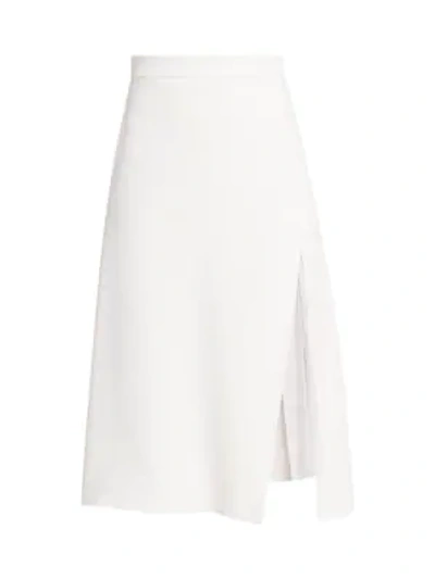 Cushnie Women's High-waist Pleat Vented Skirt In White