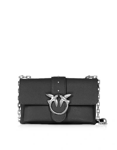 Pinko Black Love Mini Soft Simply Shoulder Bag In Nero Limousine