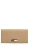 Longchamp Roseau Leather Continental Wallet In Sand