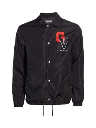 Givenchy Logo Nylon Coach Jacket In Black