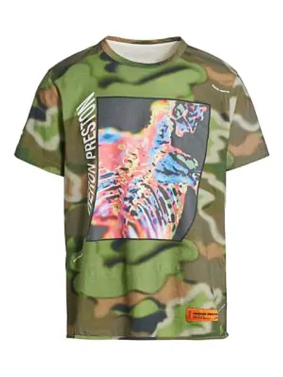 Heron Preston Capsule Regular-fit Camo Spray T-shirt In Green Camo