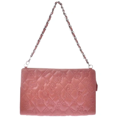 Pre-owned Louis Vuitton Chanel Pink Leather Icon Series Chain Shoulder Bag