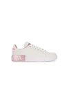 DOLCE & GABBANA PORTOFINO LEATHER SNEAKERS,14812897