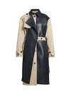 ROKH Leather Panel Trench Coat