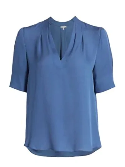 Joie Ance Silk Puff-sleeve Blouse In Azure