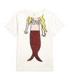 STELLA MCCARTNEY STELLA MCCARTNEY KIDS COTTON MERMAID SKETCH T-SHIRT,15207796