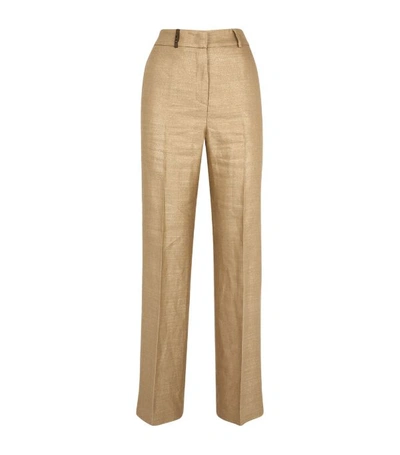 Peserico Linen-blend Wide-leg Trousers