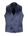 Luigi Bianchi Mantova Blue Double-breasted Vest In Dark Blue