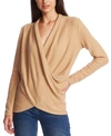 1.STATE DRAPE-FRONT WAFFLE-KNIT TOP