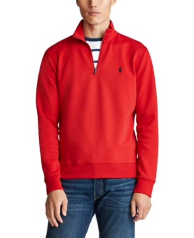 Polo Ralph Lauren Cotton Quarter-zip Sweater In Park Avenue Red