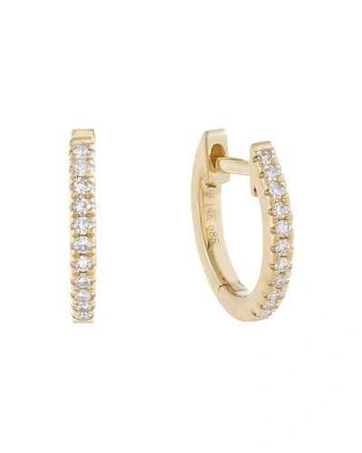 Adinas Jewels 14k Gold Diamond Huggie Earrings, 10mm