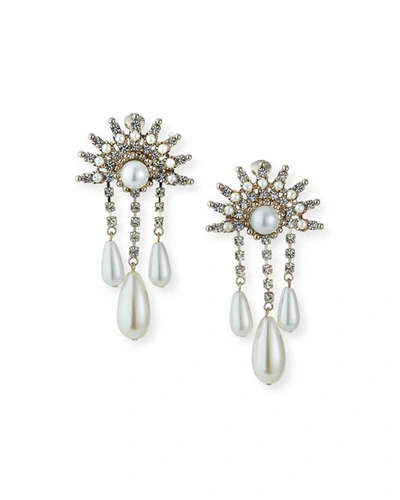 Auden Crystal 3-dangle Clip Earrings In Pearl